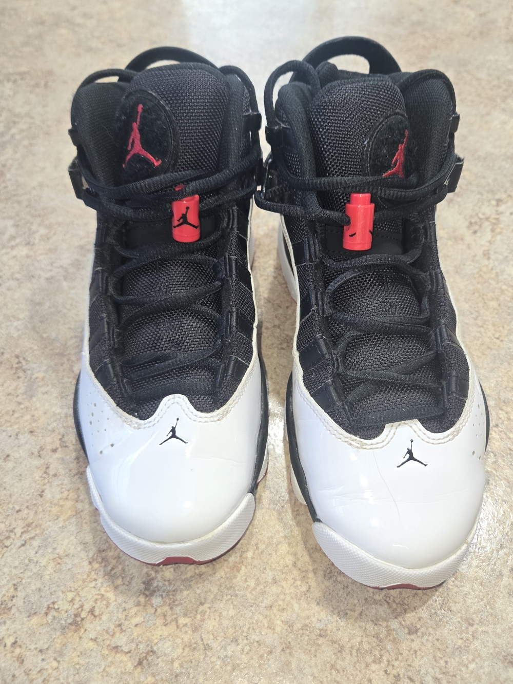 Jordan 6 Rings He Got Game Youth Sz 4.5Y Black White Gym Red Sneakers Very Good